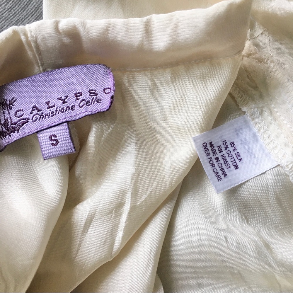 Calypso Silk Cream Drawstring Pant - image 7